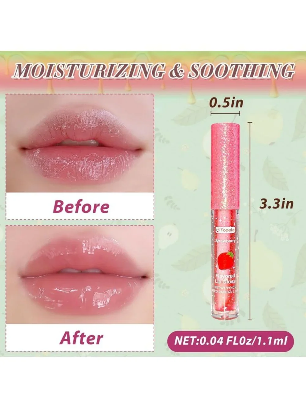 95pcs Moisturizing Glitter Lip Gloss Set with Vitamin E - Fruity Flavors for